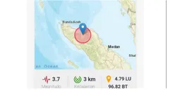 Breaking News! Gempa Bumi Tektonik M 3,7 Guncang Kabupaten Bener Meriah, Aceh