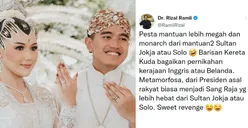 Savage! Gibran Rakabuming Balas Nyinyiran Rizal Ramli Soal Pernikahan Kaesang Pangarep dengan Satu Huruf Saja