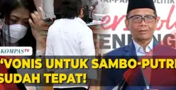 Mahfud MD Angkat Bicara Soal Vonis Ferdy Sambo dan Putri Candrawati, Menko Polhukam: Sudah Tepat!