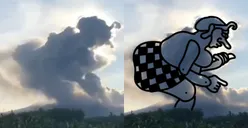 Waduh! Lihat Sosok Semar dan Petruk Pada Awan Panas Erupsi Merapi Tanda Gangguan Psikologis Pareidolia?