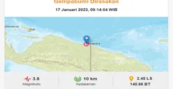 Info Gempa Terkini Selasa 17 Januari 2023: Gempa Susulan Cianjur, Jayapura hingga Maluku Utara