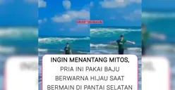 Viral Video Pemuda yang Berani Membuktikan Mitos Nyi Roro Kidul di Pantai Selatan