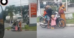 Video Viral Ortu Bawa Tiga Balita dan Sang Ibu Hamil Naik Motor, Tuai Pro Kontra!