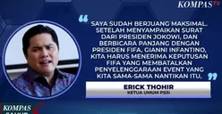 FIFA Resmi Batalkan Piala Dunia U-20 di Indonesia, Erick Thohir: Saya Sudah Berjuang Maksimal!
