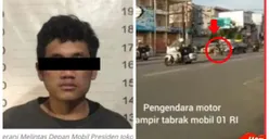 PARAH! Nekat Potong Jalur Begini Nasib Terkini Sosok Pengendara Motor yang Nyaris Tabrak Mobil Presiden Jokowi