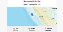 BREAKING NEWS : Nias Selatan-Sumut Diguncang Gempa Magnitudo 5,2, BMKG: Tidak Berpotensi Tsunami