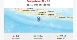 Gempa M 6.0 Guncang Pacitan Jawa Timur, Terasa hingga ke Yogyakarta dan Banjarnegara