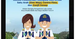INFO MUDIK! Jadwal Lengkap Ketentuan Waktu Rekayasa Lalu Lintas One Way, Contra Flow dan Ganjil Genap