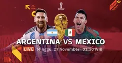 Link Live Streaming Piala Dunia 2022, Argentina vs Meksiko Minggu 27 November 2022 Jam 02.00 WIB, Klik di Sini