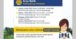 Catat, Jadwal Arus Balik Sistem Satu Arah dari Tol Kalikangkung hingga Cikampek
