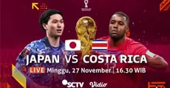 Nonton Siaran Langsung Piala Dunia 2022 Qatar Hari Ini Jepang vs Kosta Rika Pukul 17.00 WIB, Klik di Sini!