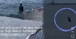 Viral! Seorang Pria Berjalan ke Tengah Laut di Pekalongan, Sempat Hilang dan Muncul Kembali