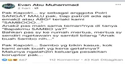 Viral Curhatan Seorang Anggota Polisi Tiap Patroli Diteriaki SAMBOOO dan Anak Ditanya “Bapakmu SAMBO YA?