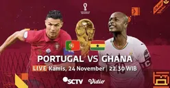 Link Live Streaming Piala Dunia 2022, Portugal vs Ghana Malam Ini Pukul 23.00 WIB, Klik di Sini!