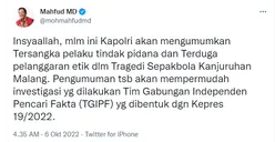 Malam Ini, Kapolri Umumkan Tersangka Tragedi Kanjuruhan, Siapa Saja?