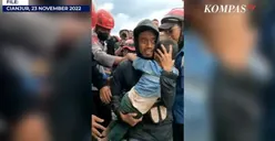 Terharu! Detik-detik Penyelamatan Bocah 6 Tahun Usai 3 Hari Tertimbun Runtuhan Pasca Gempa Cianjur