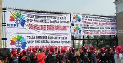 KSPI Gelar Aksi, Kecam Baleg Rapat Kucing-kucingan Bahas RUU Cipta Kerja