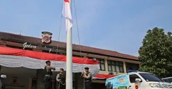 Belasungkawa Wafatnya Ipda Erwin, Polres Bogor Kibarkan Bendera Setengah Tiang