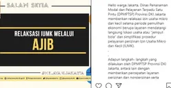 DPMPTSP DKI Target Terbitkan 84 Ribu IUMK
