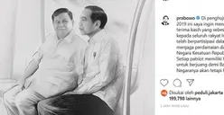 Prabowo Pamer Sketsa Dirinya dan Jokowi di Instagram