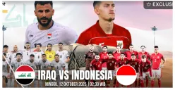 Jadwal dan LINK Live Streaming Indonesia vs Irak, jadi Langkah Penentu Squad Garuda Maju Piala Dunia 2026, Minggu 12 Oktober 2025 Jam 02.30 WIB