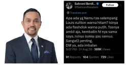 Viral! Beredar Cuitan Ahmad Sahroni Minta Warga yang Temukan Flashdisk Dalam Tas LV Segera Dikembalikan: DM ya, Ada Imbalan