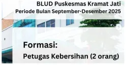 Besok Terakhir! BLUD Puskesmas Kramat Jati Buka Lowongan Petugas Kebersihan untuk 2 Orang, Cek Jadwal dan Persyaratannya
