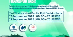 Hari Perhubungan Nasional 2025: Tarif Spesial TJ, LRT dan MRT Rp1 Selama 3 Hari!