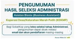 Hasil Seleksi Administrasi Asisten Bisnis Kemenkop Resmi Diumumkan, Cek di Inbox Email dan Jadwal Tes Selanjutnya di Sini