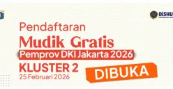 KLUSTER 2 Pendaftaran Mudik Gratis 2026 Pemprov DKI Jakarta Resmi Dibuka, Cek Kota Tujuan dan Jadwal Verifikasinya
