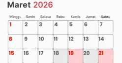 Daftar 17 Hari Libur Nasional dan 8 Cuti Bersama di Tahun 2026, Catat Tanggal Merahnya Ya!
