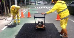 Sudin Bina Marga bersama SDA Jakarta Pusat Berhasil Perbaiki 3 Titik Jalan Amblas!