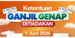 Libur Hari Lahir Pancasila, Sistem Ganjil Genap di Jakarta 1 Juni 2026 Ditiadakan
