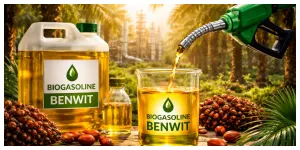 Ilustrasi. BBM dari Kelapa Sawit atau yang Dikenal dengan biogasoline (Benwit). (Sumber: Generative AI)