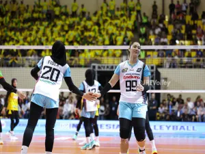 Pemain Jakarta Pertamina Enduro, Fiola Marsya Azzahra dan Nurlaili Kusumah tampil solid dalam ajang Proliga 2026, menjaga performa tim menuju grand final. (Foto: Dok Pertamina)