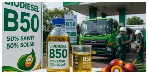 Ilustrasi. Bahan Bakar Biodiesel B50 (Sumber: Generative AI)