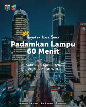Pemprov DKI Jakarta ajak masyarakat matikan lampu selama 60 menit atau 1 jam sebagai aksi hemat energi peringati Hari Bumi. (Sumber: Pemprov DKI Jakarta | Foto: Pemprov DKI Jakarta)