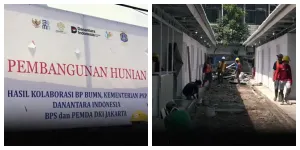 Hunian Sementara (Huntara) untuk Warga Bantaran Rel di Senen. (Sumber: TikTok @bakom.ri)