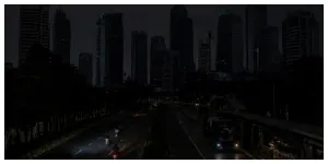 Ilustrasi. Pemadaman Lampu di Jakarta (Sumber: Generative AI)