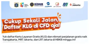 Pendaftaran Kartu Layanan Gratis (KLG) (Sumber: Instagram @dishubdkijakarta)