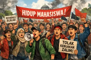 Ilustrasi. Demo Mahasiswa di DKI Jakarta (Sumber: Generate by AI | Foto: Generate by AI)