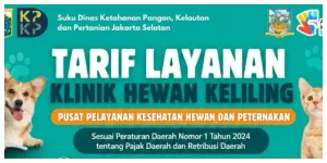 Tarif Pelayanan Kesehatan Mobil Klinik Hewan Keliling Jakarta (Sumber: Instagram @sudin.kpkp.jaksel)