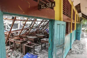 Kondisi kerusakan bangunan yang terjadi di SDN Kebayoran Lama Selatan 09, Jakarta Selatan. (Sumber: beritajakarta.id | Foto: beritajakarta.id)