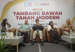 dalam diskusi bertemakan Tambang Bawah Tanah Modern “Perspektif Sains, Hukum, Teknologi dan Perlindungan Lingkungan” yang digelar E2S, Senin 27 Juli 2026 (Foto: Dok Ist)