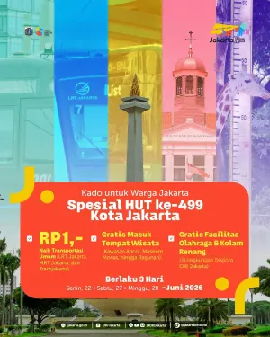 Pemerintah Provinsi (Pemprov) DKI Jakarta menyiapkan kado spesial untuk warga Jakarta dalam rangka menyambut Hari Ulang Tahun (HUT) ke-499 Jakarta. (Sumber: Instagram @dkijakarta | Foto: Instagram @dkijakarta)