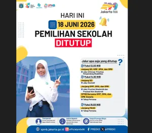 Proses pemilihan sekolah dalam SPMB DKI Jakarta Tahun Ajaran 2026/2027 untuk sejumlah jalur dan jenjang pendidikan akan ditutup hari ini, Kamis, 18 Juni 2026. (Sumber: Instagram @officialpmbdki | Foto: Instagram @officialpmbdki)