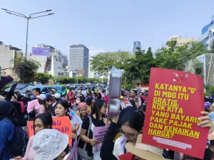 Ilustrasi. Aksi demo Aliansi Perempuan Indonesia pada Kamis, 18 Juni 2026. (Sumber: x@_pandangsudut | Foto: x@_pandangsudut)