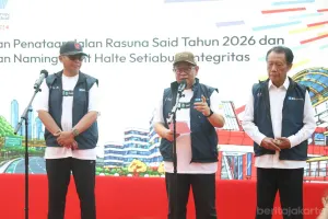 Gubernur DKI Jakarta, Pramono Anung meresmikan penataan Jl HR Rasuna Said di kawasan Kuningan, Setiabudi, Jakarta Selatan, Minggu (21/6). (Sumber: Beritajakarta.id | Foto: Beritajakarta.id)