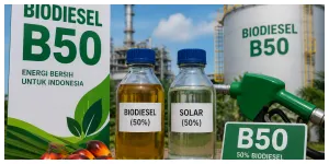 Ilustrasi. Biodiesel B50 (Sumber: Generative AI)