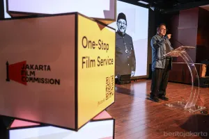 Wakil Gubernur DKI Jakarta, Rano Karno, resmi meluncurkan Jakarta Film Commission di Jakarta Theater, Jalan MH Thamrin, Jakarta Pusat, pada Jumat, 26 Juni 2026. (Sumber: Beritajakarta.id | Foto: Beritajakarta.id)